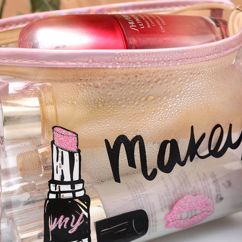 Wholesale Football Pattern Storage Bags, Travel PVC Two-piece Makeup Bags, Transparent Makeup Bags